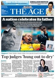The Age (Australia) Newspaper Front Page for 11 December 2013