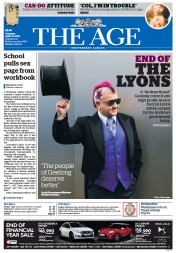 The Age (Australia) Newspaper Front Page for 12 April 2016