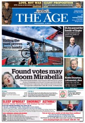 The Age (Australia) Newspaper Front Page for 12 September 2013