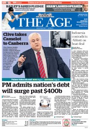 The Age (Australia) Newspaper Front Page for 13 November 2013