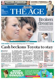 The Age (Australia) Newspaper Front Page for 13 December 2013