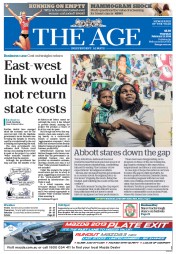 The Age (Australia) Newspaper Front Page for 13 February 2014