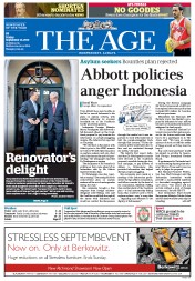 The Age (Australia) Newspaper Front Page for 13 September 2013