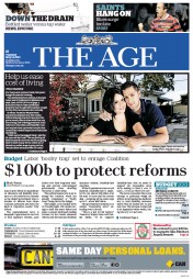 The Age (Australia) Newspaper Front Page for 14 May 2013