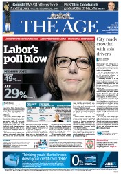 The Age (Australia) Newspaper Front Page for 15 April 2013