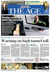 The Age (Australia) Newspaper Front Page for 15 May 2013