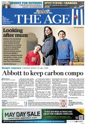 The Age (Australia) Newspaper Front Page for 17 May 2013