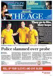 The Age (Australia) Newspaper Front Page for 17 June 2013