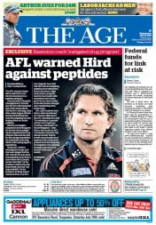 The Age (Australia) Newspaper Front Page for 17 July 2013