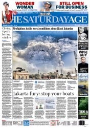 The Age (Australia) Newspaper Front Page for 18 January 2014