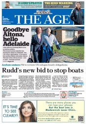 The Age (Australia) Newspaper Front Page for 18 July 2013