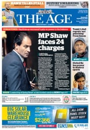 The Age (Australia) Newspaper Front Page for 18 September 2013