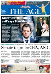 The Age (Australia) Newspaper Front Page for 19 June 2013