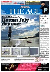 The Age (Australia) Newspaper Front Page for 19 July 2013