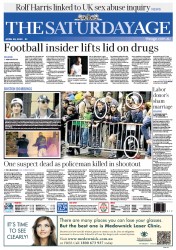 The Age (Australia) Newspaper Front Page for 20 April 2013