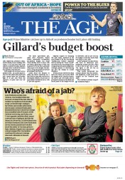 The Age (Australia) Newspaper Front Page for 20 May 2013