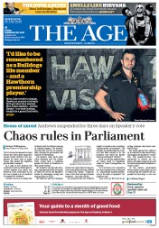 The Age (Australia) Newspaper Front Page for 20 September 2013