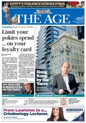The Age (Australia) Newspaper Front Page for 21 August 2013