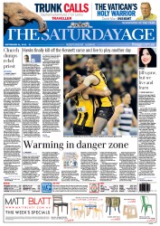 The Age (Australia) Newspaper Front Page for 21 September 2013