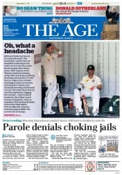 The Age (Australia) Newspaper Front Page for 22 November 2013