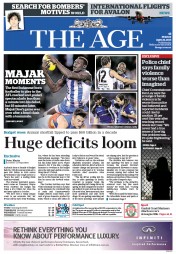 The Age (Australia) Newspaper Front Page for 22 April 2013