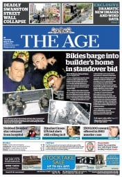 The Age (Australia) Newspaper Front Page for 23 May 2013