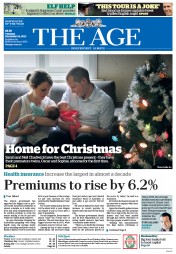 The Age (Australia) Newspaper Front Page for 24 December 2013