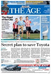 The Age (Australia) Newspaper Front Page for 24 January 2014