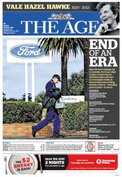 The Age (Australia) Newspaper Front Page for 24 May 2013