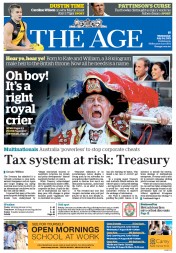 The Age (Australia) Newspaper Front Page for 24 July 2013