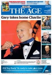 The Age (Australia) Newspaper Front Page for 24 September 2013