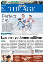 The Age (Australia) Newspaper Front Page for 26 December 2013