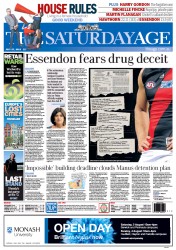 The Age (Australia) Newspaper Front Page for 27 July 2013