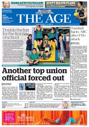 The Age (Australia) Newspaper Front Page for 30 January 2014