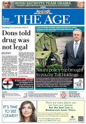 The Age (Australia) Newspaper Front Page for 31 July 2013