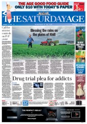 The Age (Australia) Newspaper Front Page for 31 August 2013