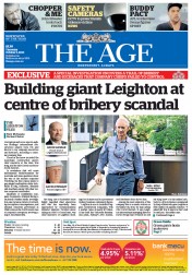 The Age (Australia) Newspaper Front Page for 3 October 2013