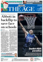 The Age (Australia) Newspaper Front Page for 3 December 2013