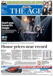 The Age (Australia) Newspaper Front Page for 3 January 2014
