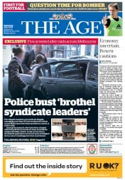 The Age (Australia) Newspaper Front Page for 3 July 2013