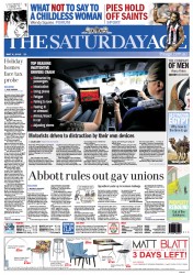 The Age (Australia) Newspaper Front Page for 4 May 2013