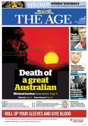 The Age (Australia) Newspaper Front Page for 4 June 2013