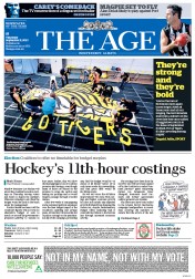 The Age (Australia) Newspaper Front Page for 5 September 2013
