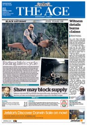 The Age (Australia) Newspaper Front Page for 7 February 2014