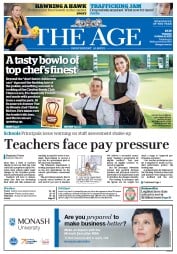The Age (Australia) Newspaper Front Page for 8 October 2013