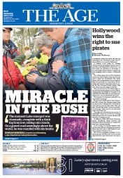The Age (Australia) Newspaper Front Page for 8 April 2015