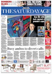 The Age (Australia) Newspaper Front Page for 8 June 2013