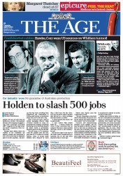 The Age (Australia) Newspaper Front Page for 9 April 2013