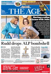 The Age (Australia) Newspaper Front Page for 9 July 2013