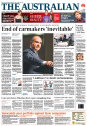 The Australian (Australia) Newspaper Front Page for 12 April 2013